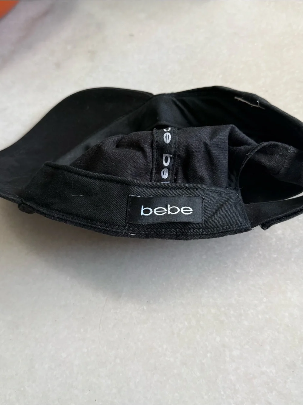 Y2K Bebe black rhinestone bedazzled ball cap